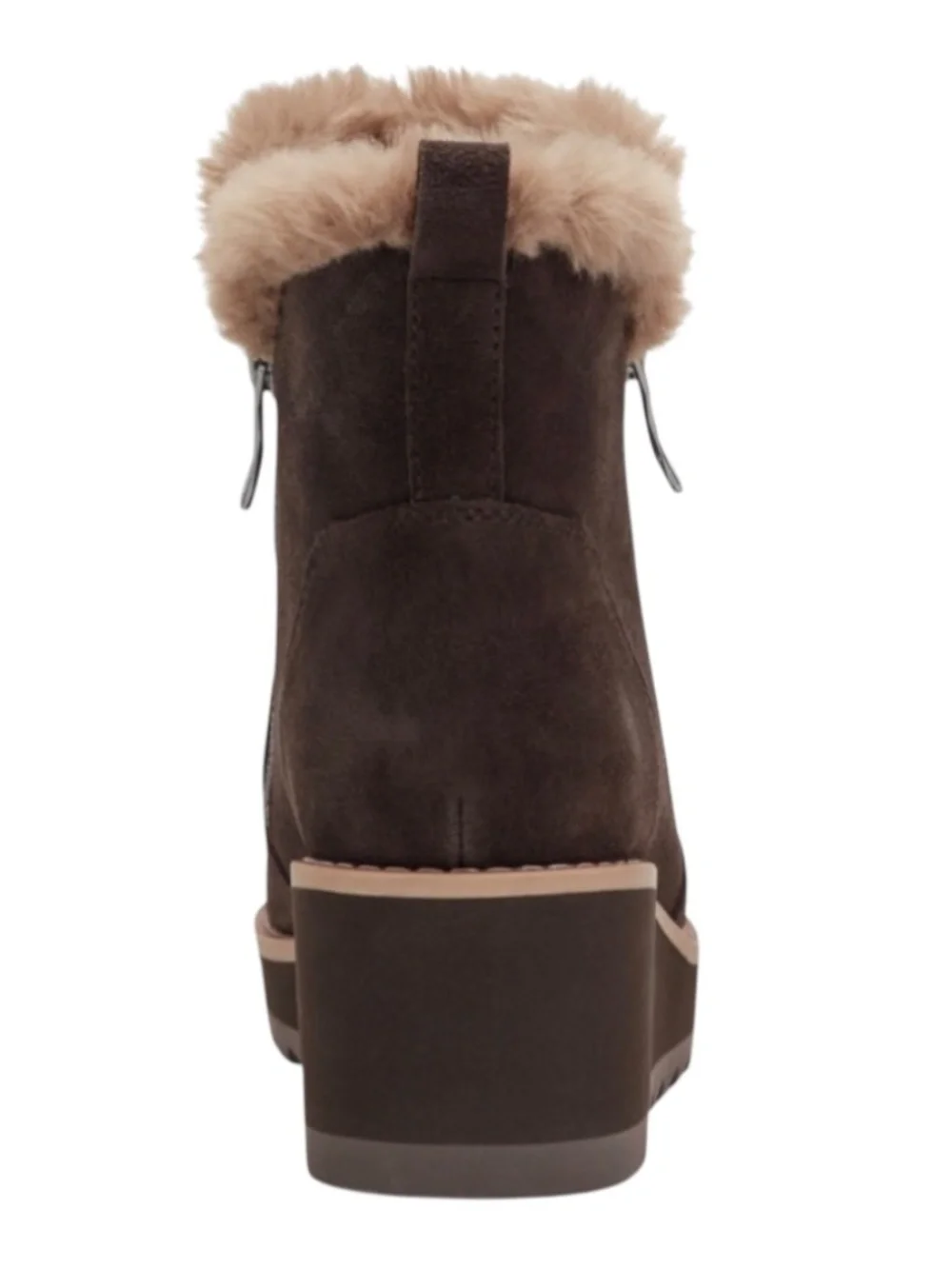 Easy Spirit Women's Jane Round Toe Wedge Booties - Deep Mocha Suede 9M - NWB